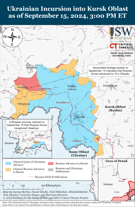  Карта бойових дій. Фото: understandingwar.org